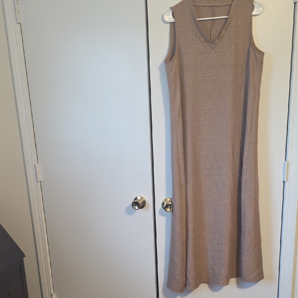 Sleeveless Tan Maxi Dress